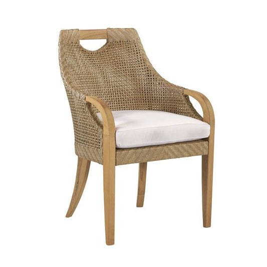 Edgewood Teak/Woven Cushion Dining Arm Chair