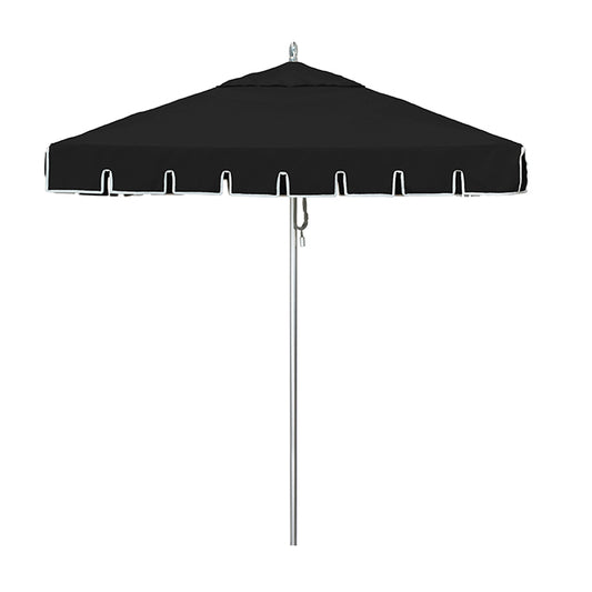 Rodeo 6' Square Premium Aluminum Commercial Market Umbrella With Sunbrella Fabric With Greek Key Valance With Sunbrella Fabric