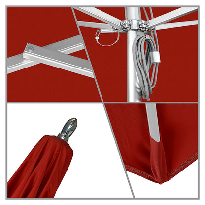 Rodeo 7.5' Square Premium Aluminum Commercial Market Umbrella With Sunbrella Fabric