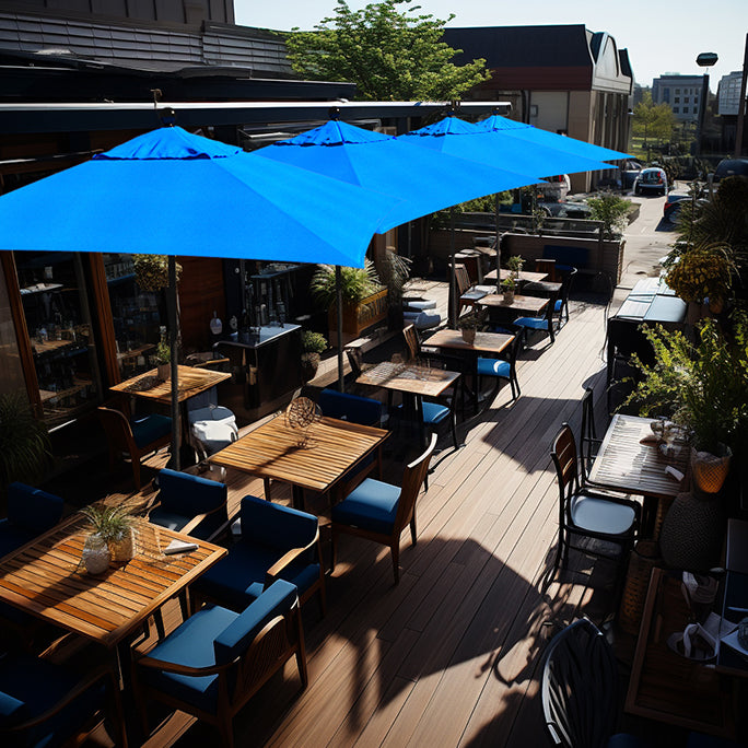 Venture 6' Square Commercial Aluminum & Fiberglass Market Umbrella With Sunbrella Fabric