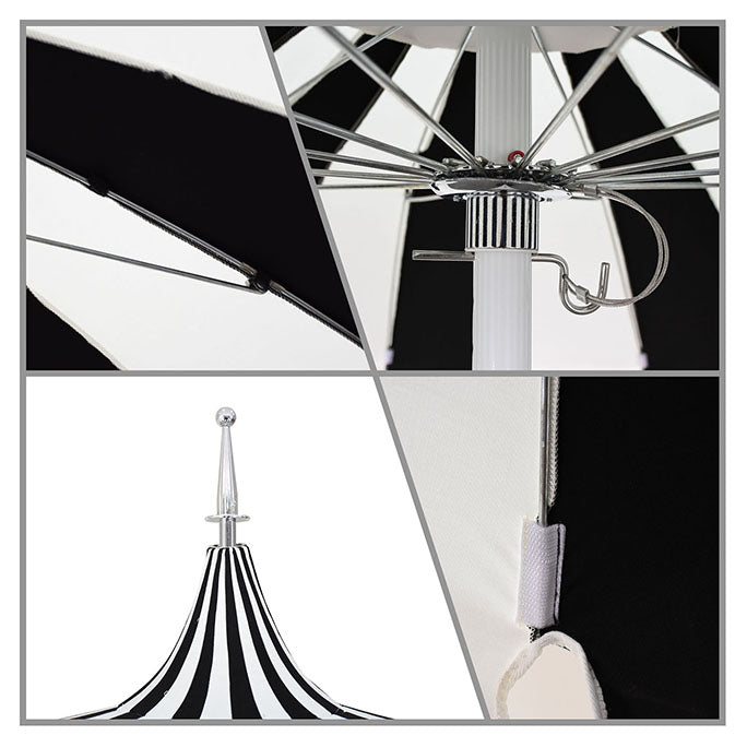 Pagoda 8.5' Commercial Aluminum & Fiberglass Patio Umbrella With Sunbrella Fabric