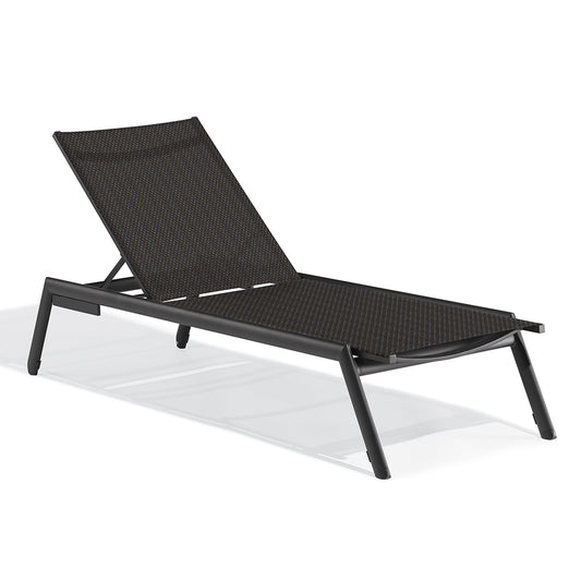 Eiland Armless Chaise Lounge - Ninja seat and Carbon Powder-Coated Aluminum frame